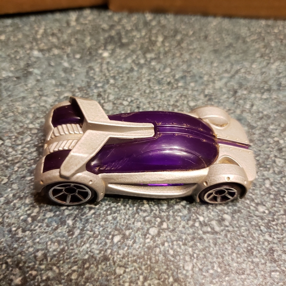 Mattel silver and purple car